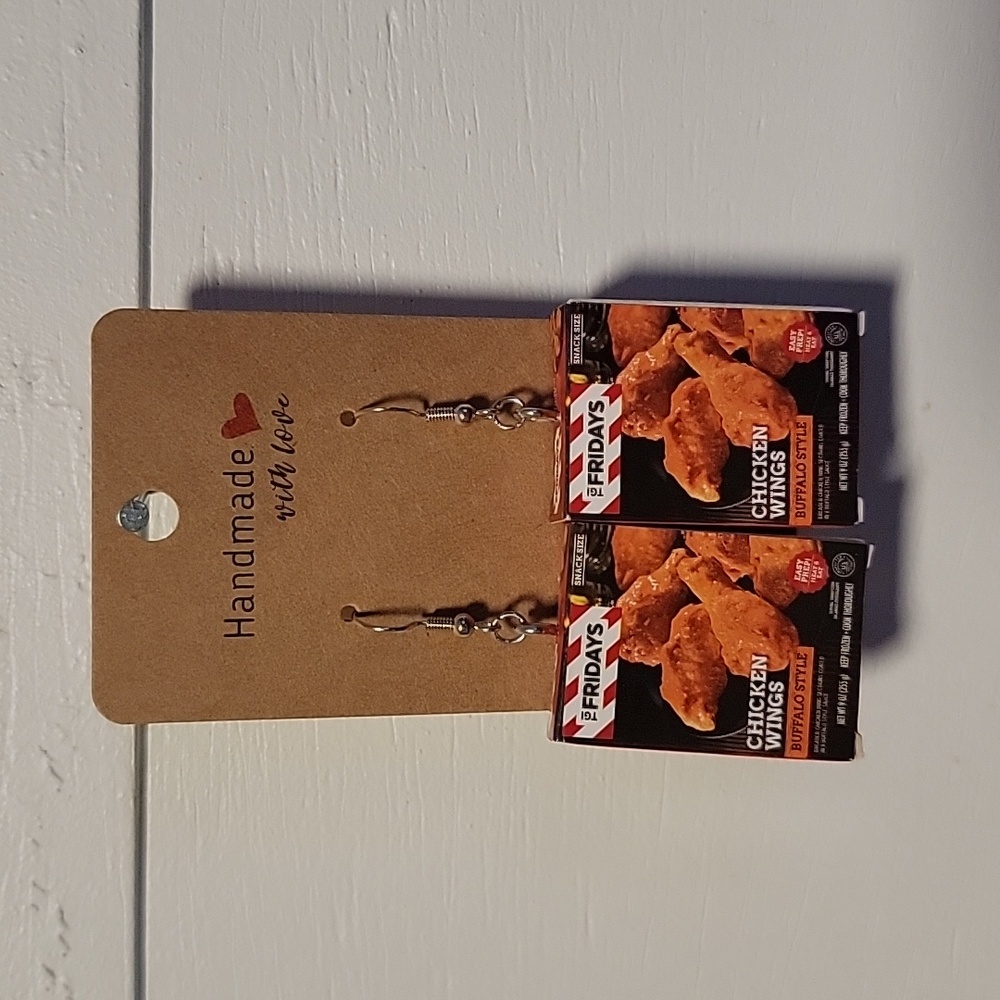 Handmade "TGIF Chicken Wings" Earrings